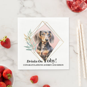 Dackel Hund Hochzeit Napkins mit Hunden Foto Serviette