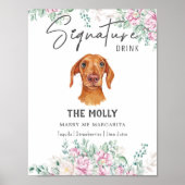 Dackel Hund Hochzeitsignatur Trinkzeichen Poster (Vorne)