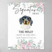 Dackel Hund Hochzeitsignatur Trinkzeichen Poster (Vorne)