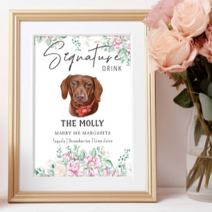 Dackel Hund Hochzeitsignatur Trinkzeichen Poster