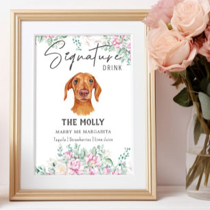 Dackel Hund Hochzeitsignatur Trinkzeichen Poster
