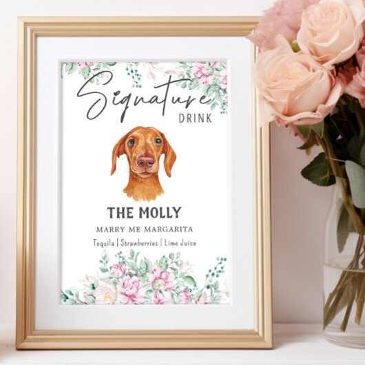 Dackel Hund Hochzeitsignatur Trinkzeichen Poster