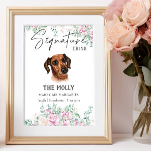 Dackel Hund Hochzeitsignatur Trinkzeichen Poster