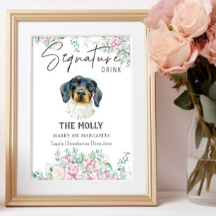Dackel Hund Hochzeitsignatur Trinkzeichen Poster