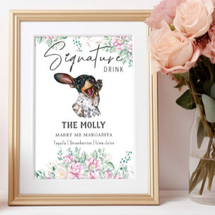 Dackel Hund Hochzeitsignatur Trinkzeichen Poster