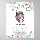Dackel Hund Hochzeitsignatur Trinkzeichen Poster (Vorne)