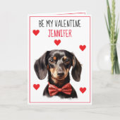Dackel Hund I Woof You Valentine Karte (Vorderseite)