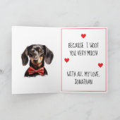 Dackel Hund I Woof You Valentine Karte (Innenseite)