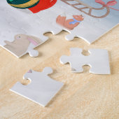 Dackel Hund im Schnee mit Weihnachtsgeschenken Puzzle (Seite)