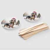 Dackel Hund im Schnee Weihnachten Fächer (Non-assembled)