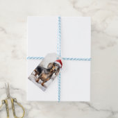 Dackel Hund im Schnee Weihnachten Geschenkanhänger (Mit Garn)