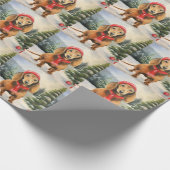 Dackel Hund im Schnee Weihnachten Geschenkpapier (Ecke)