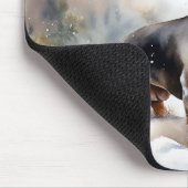 Dackel Hund im Schnee Weihnachten Mousepad (Ecke)