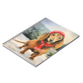 Dackel Hund im Schnee Weihnachten Notizblock (Linke Seite)