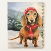 Dackel Hund im Schnee Weihnachten Planer (Rückseite)