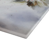 Dackel Hund im Schnee Weihnachten Schneidebrett (Ecke)