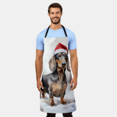 Dackel Hund im Schnee Weihnachten Schürze (Getragen)