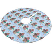 Dackel Hund im Schnee Weihnachtshundehaus Polyester Weihnachtsbaumdecke (Schrägansicht)