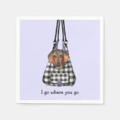 Dackel Hund in einem Beutel Beschreibung Serviette (Vorderseite)