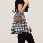 Dackel Hund in einem Beutel Tasche (Von Nahem)