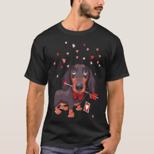 Dackel Hund in einer Bug-Krawatte und mit Liebe Pf T-Shirt