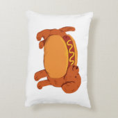 Dackel Hund in Hot Dog Dekokissen (Rückseite(Vertikal))