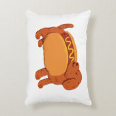 Dackel Hund in Hot Dog Dekokissen (Vorderseite(Vertikal))