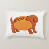 Dackel Hund in Hot Dog Dekokissen (Rückseite)