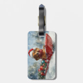 Dackel Hund in Sledge Lass es Schnee Weihnachten Gepäckanhänger (Rückseite vertikal)