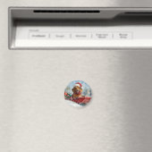 Dackel Hund in Sledge Lass es Schnee Weihnachten Magnet (In Situ (Geschirrspüler))