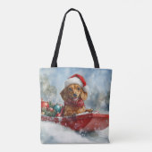 Dackel Hund in Sledge Lass es Schnee Weihnachten Tasche (Rückseite)