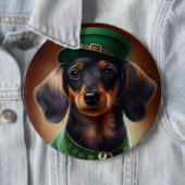 Dackel Hund in St. Patrick's Day Dress Button (Beispiel)