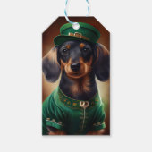 Dackel Hund in St. Patrick's Day Dress Geschenkanhänger (Vorderseite)