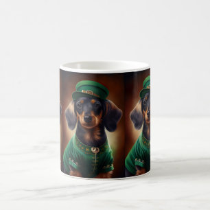 Dackel Hund in St. Patrick's Day Dress Kaffeetasse