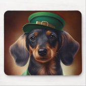 Dackel Hund in St. Patrick's Day Dress Mousepad (Vorne)