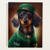 Dackel Hund in St. Patrick's Day Dress Planer (Vorderseite)