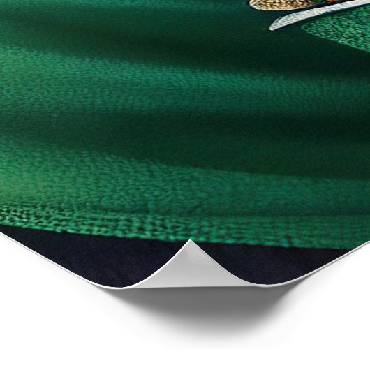 Dackel Hund in St. Patrick's Day Dress Poster (Ecke)