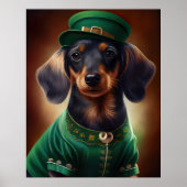 Dackel Hund in St. Patrick's Day Dress Poster (Vorne)