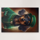 Dackel Hund in St. Patrick's Day Dress Puzzle (Horizontal)