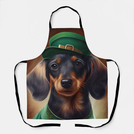 Dackel Hund in St. Patrick's Day Dress Schürze (Vorderseite)