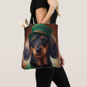 Dackel Hund in St. Patrick's Day Dress Tasche (Von Nahem)