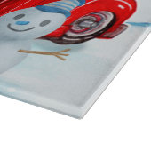 Dackel Hund in Weihnachtslieferung LKW Schnee Schneidebrett (Ecke)