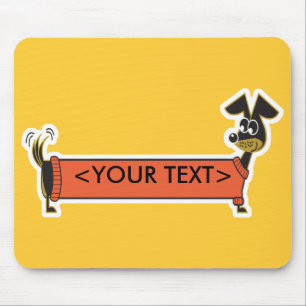 Dackel-Hund individuell anpassbar,<YOUR TEXT> Mousepad