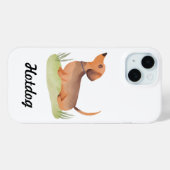 Dackel Hund | Individuelle Name Hund Wasserfarbe Case-Mate iPhone Hülle (Rückseite (Horizontal))
