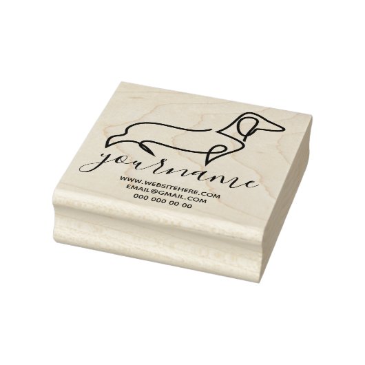 Dackel Hund Kanine Kennel Linie Art Zeichnend Gummistempel (Stempel)