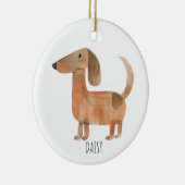 Dackel Hund Keramik Ornament (Rechts)