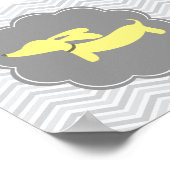 Dackel Hund Kinderzimmer Art Gelbes Geschlecht Neu Poster (Ecke)