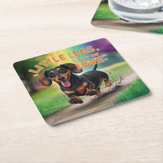 Dackel Hund Kleine Legen viel Liebe Rechteckiger Pappuntersetzer (angewinkelt)
