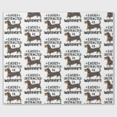 Dackel Hund leicht von Dackeln abgelenkt Geschenkpapier (Flach)