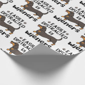 Dackel Hund leicht von Dackeln abgelenkt Geschenkpapier (Ecke)